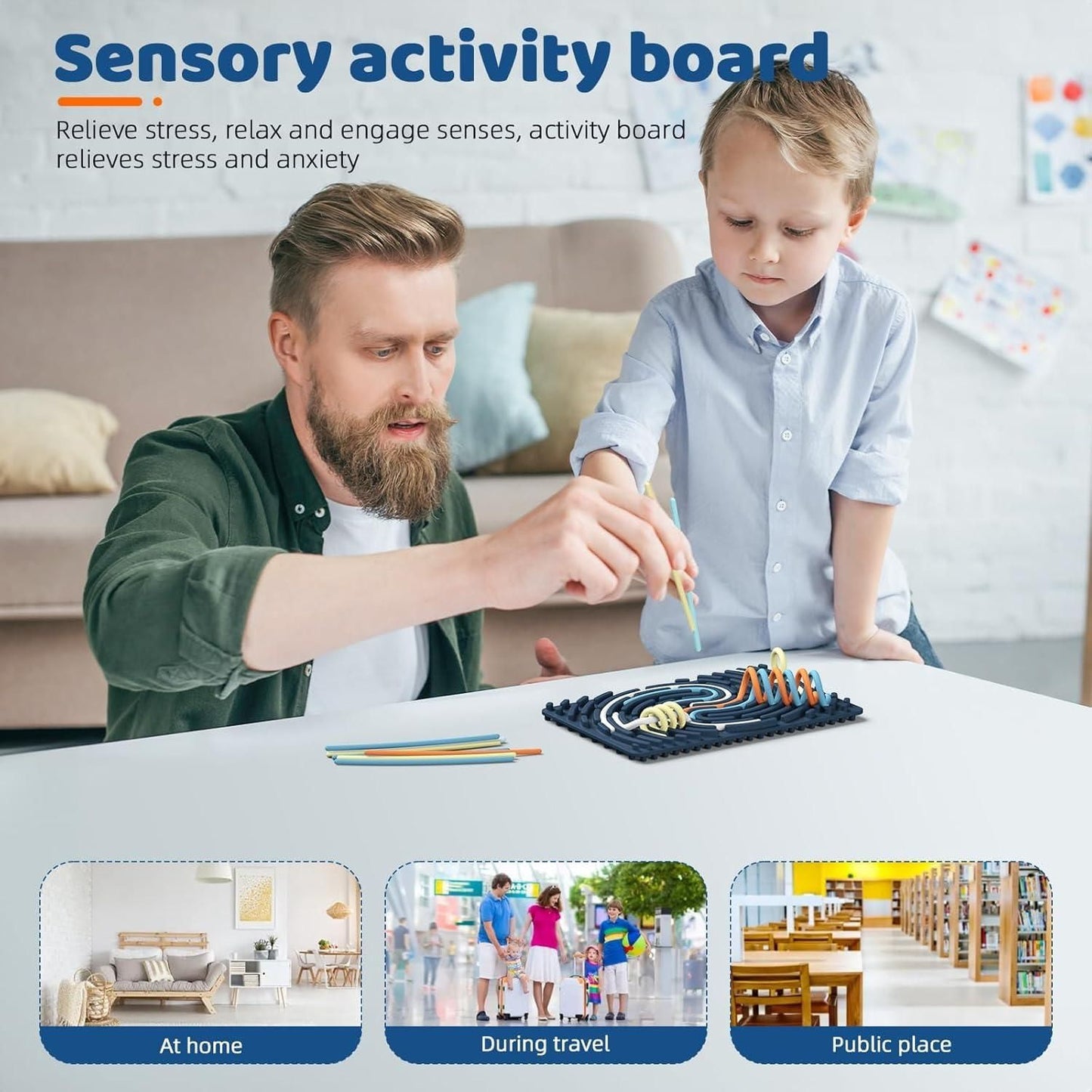 Sensor Activity Board Double-Sided Silicone Montessori Toy