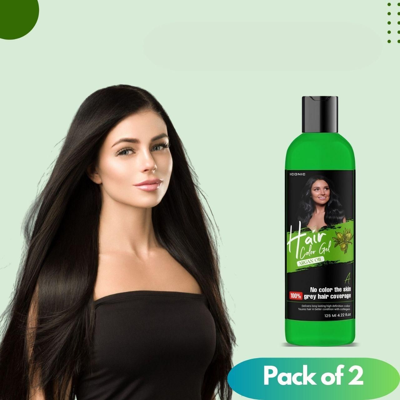 Hair Color Gel - 100% Gray Hair Coverage 125ML (Pack of 2)