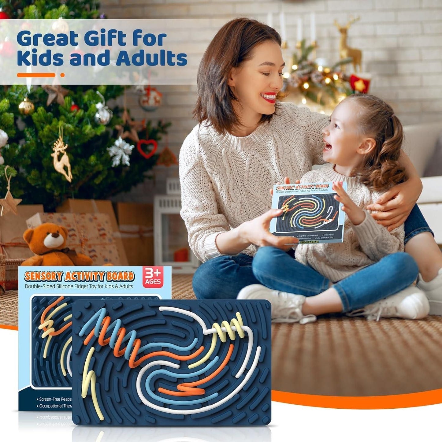 Sensor Activity Board Double-Sided Silicone Montessori Toy